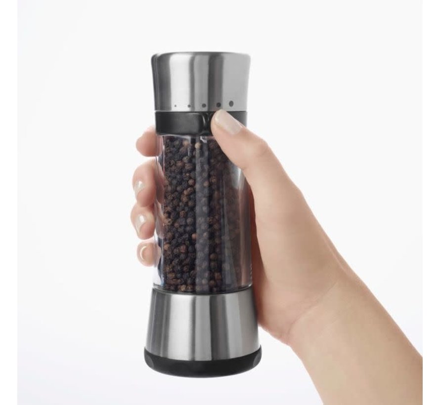 OXO Good Grips Mess-Free Pepper Grinder, Stainless Steel