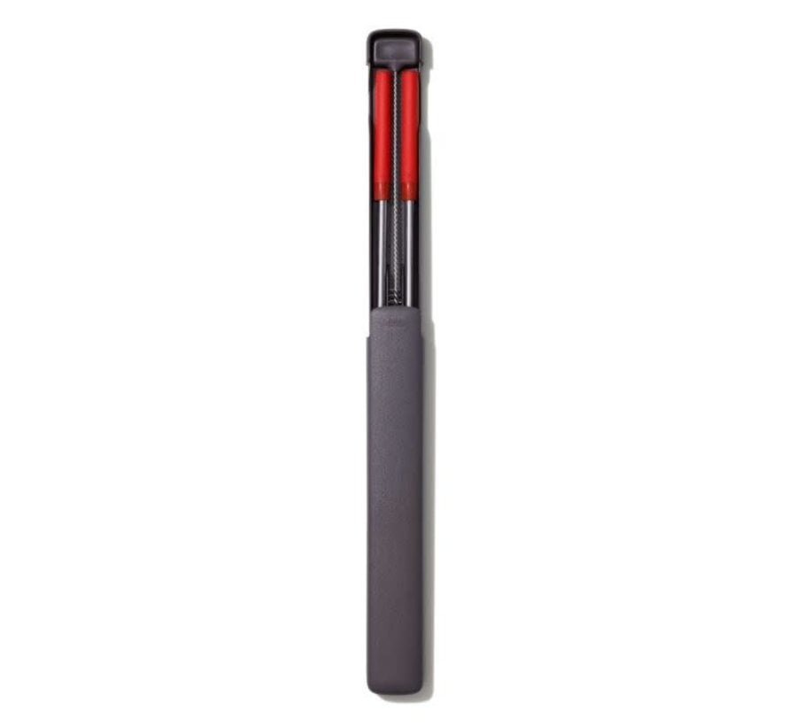 OXO Good Grips Stainless Steel 5 Piece Reusable Straw Set - Red