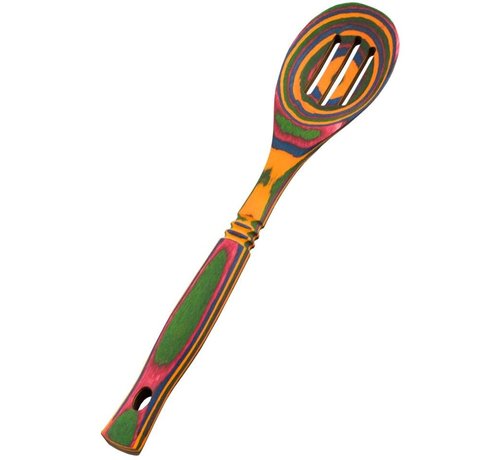 Island Bamboo Rainbow Pakka Slotted Spoon
