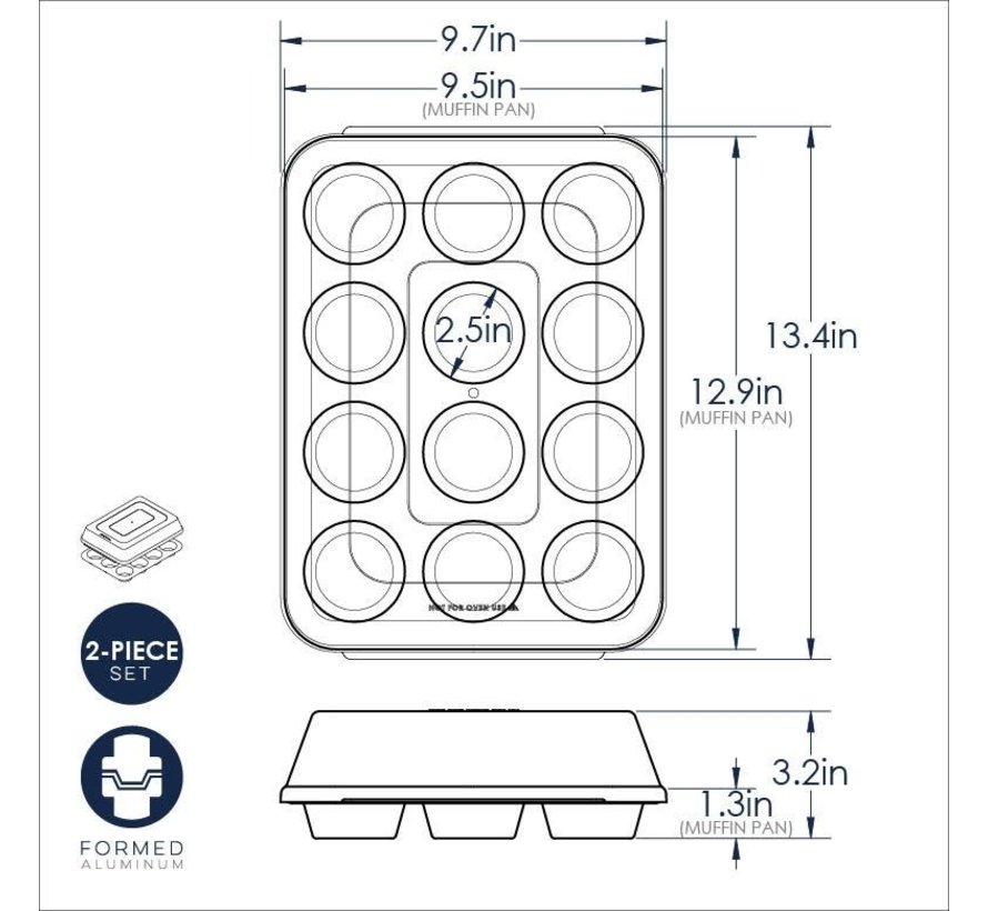 Naturals 12 Cavity Muffin Pan W/Lid