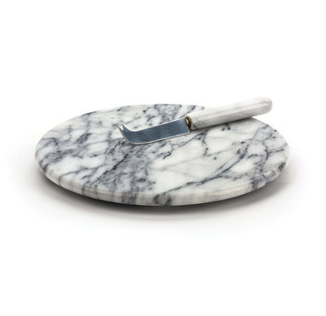 RSVP Endurance® Marble Cheese Board and Knife Set - White