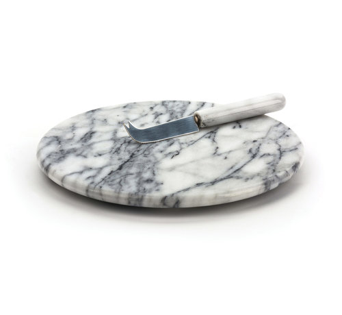 RSVP Endurance® Marble Cheese Board and Knife Set - White