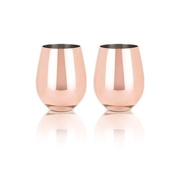 Viski True Brands Viski Summit™ Copper Stemless Wine Glasses