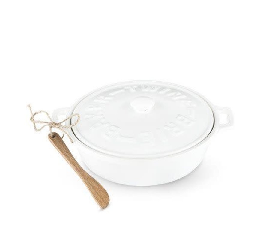 Twine Ceramic Brie Baker & Acacia Spreader