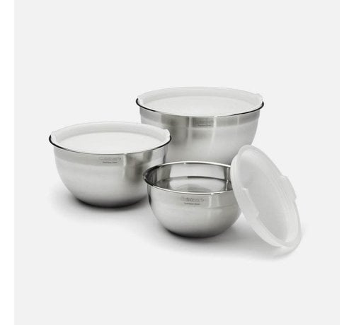 Cuisinart Stainless Steel Mixing Bowls With Lids, Set of 3