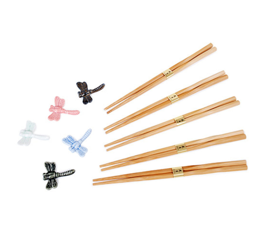 Chopstick & Rest Set - Dragonfly