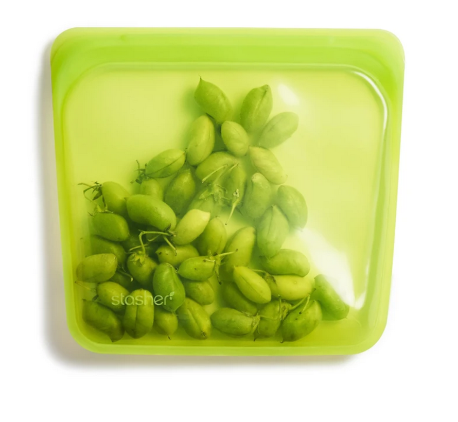 Silicone Reusable Sandwich Bag: Lime