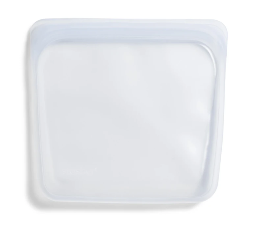 Silicone Reusable Sandwich Bag: Clear