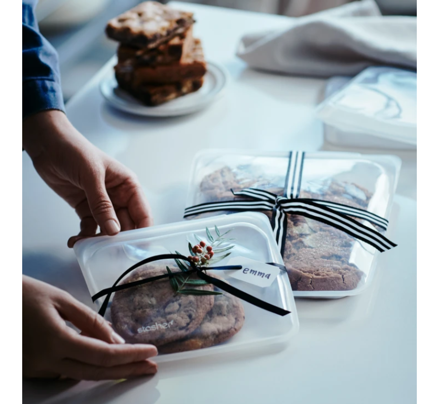 Silicone Reusable Sandwich Bag: Clear