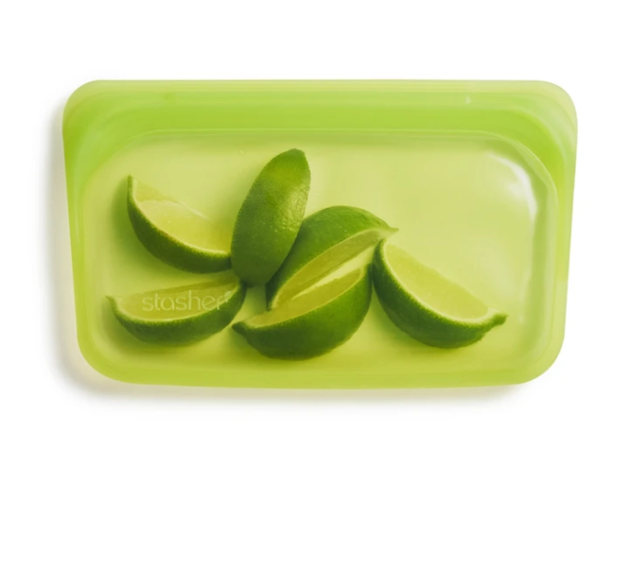 Silicone Reusable Snack Bag: Lime