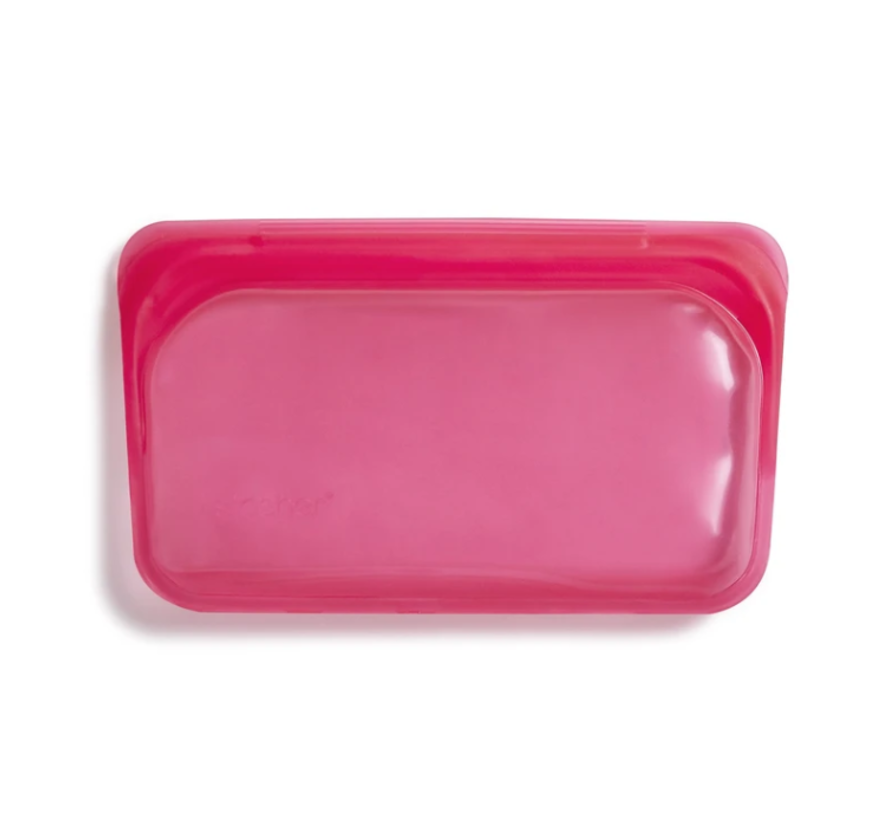 Stasher Silicone Reusable Snack Bag: Raspberry - Spoons N Spice
