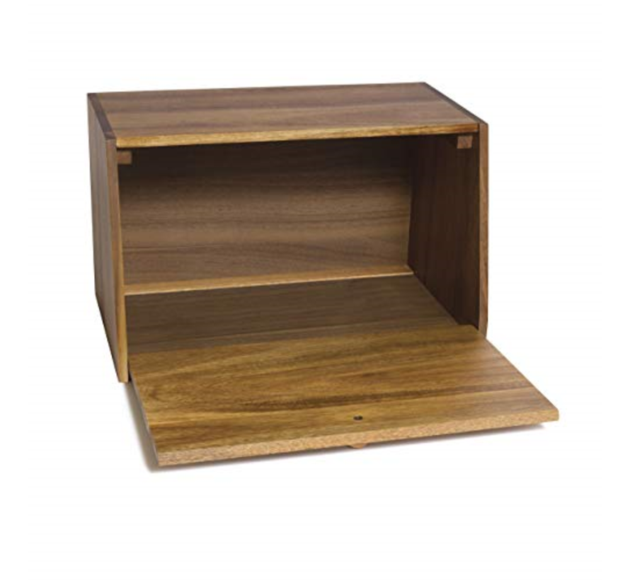 Acacia Wood Roll Top Bread Box and Storage Box