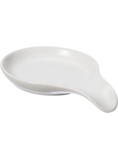 Oggi Jumbo Spooner Ceramic Spoon Rest, Matte White
