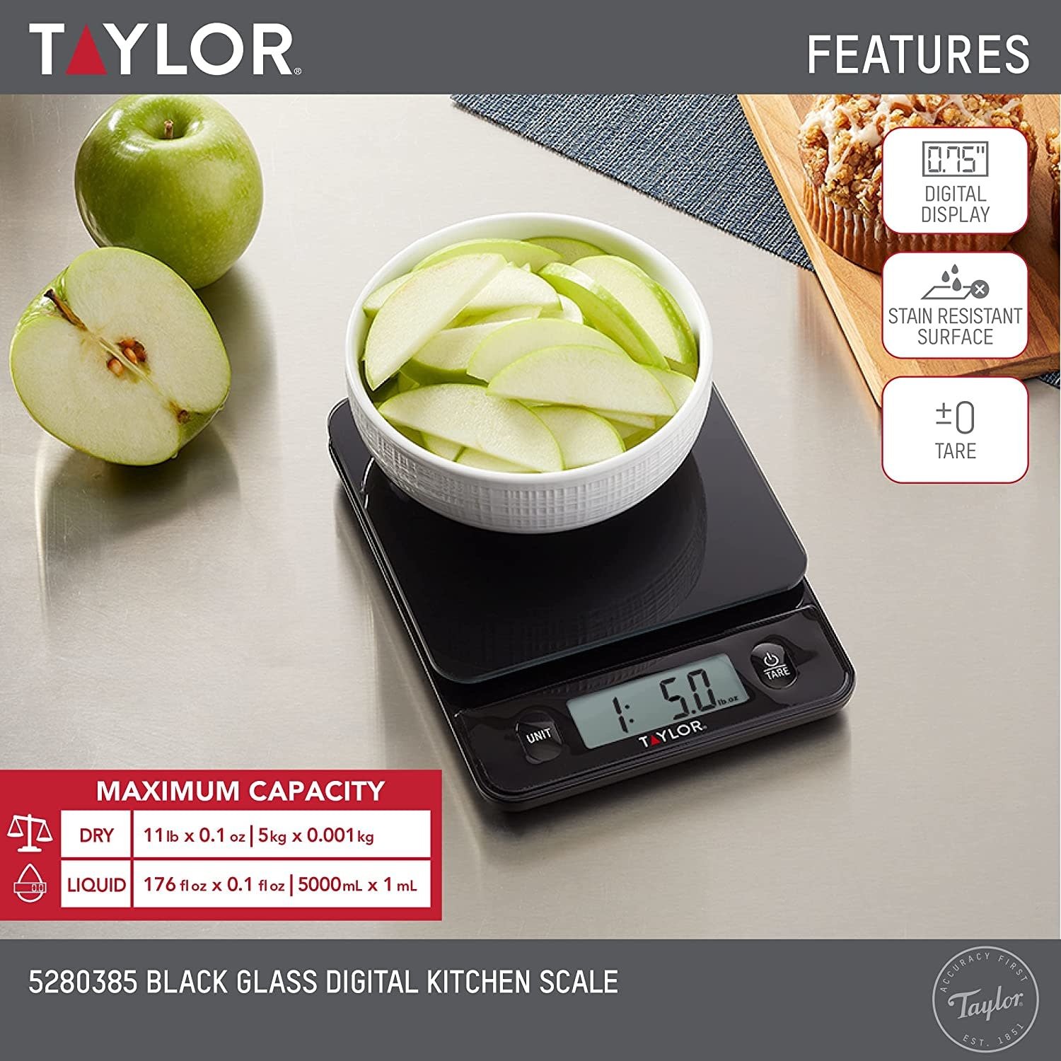 Taylor Glass Digital Kitchen Scale - Spoons N Spice