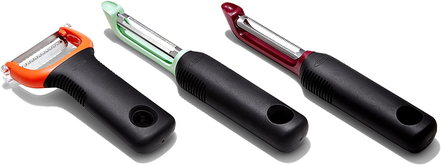GoodCook 3-Piece Fruit and Vegetable Peeler Set with Specialty Blades,  Multicolor 
