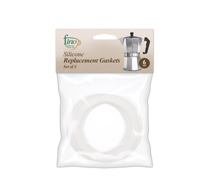 Silicone Espresso Pot Replacement Gasket 6 Cup - 4 Pc.