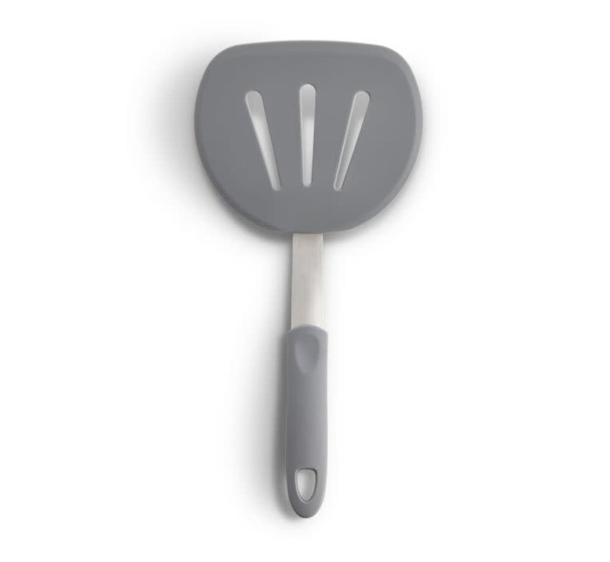 Flexible Silicone Wide Slotted Turner, Grey