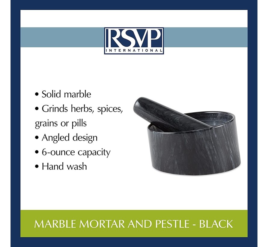 Marble Mortar & Pestle, Black