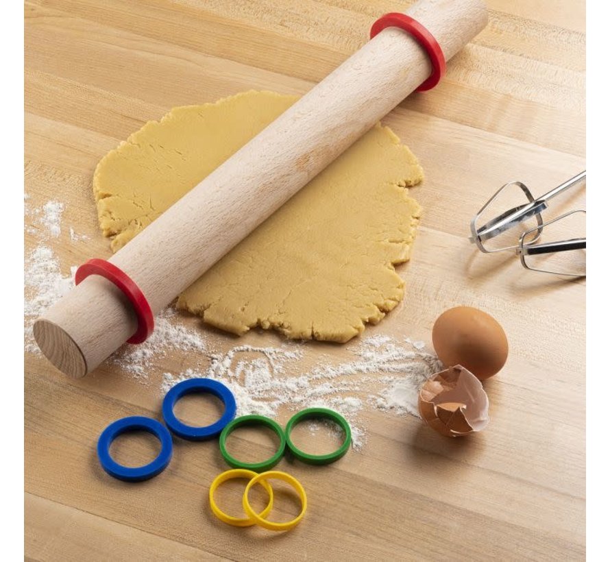 Silicone Rolling Pin Rings Set of 4
