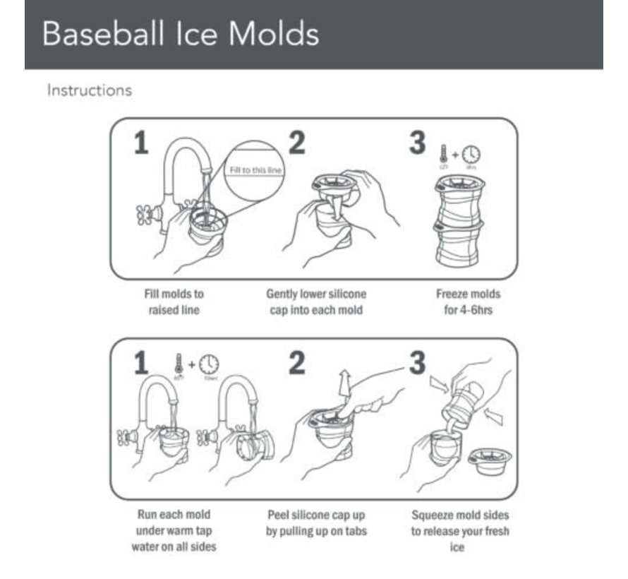 Baseball Ice Cube Molds, Set of 2