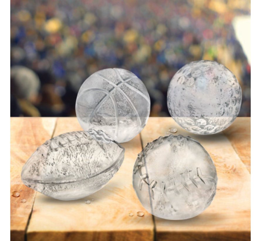 Sports Ball Ice Cube Molds, Set of 4