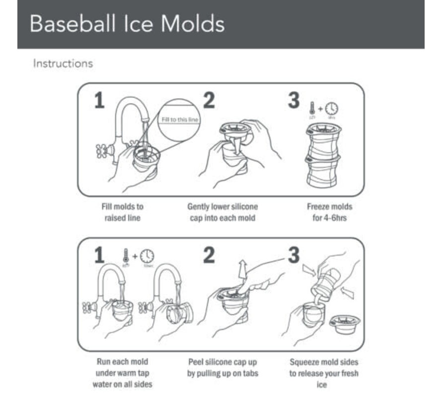 Sports Ball Ice Cube Molds, Set of 4