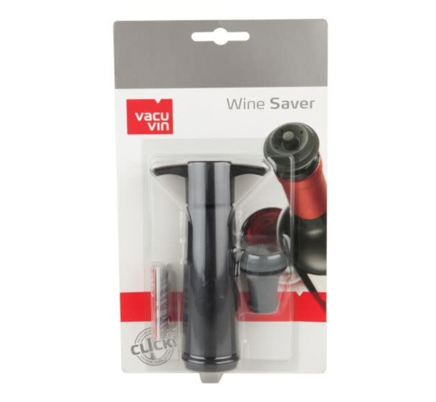 Vacu Vin - Wine Saver + 2 Stopper (Black)