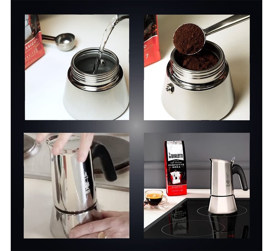 Venus Stainless Steel Espresso Maker, 4 Cup