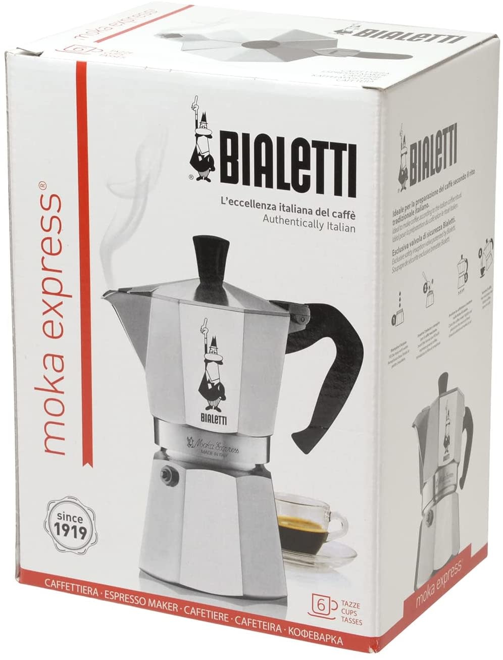 Bialetti Moka Express 6 cups - Wide range of Bialetti Products.