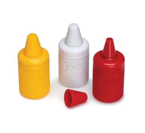 Joie Condiment Mini Squeeze Bottles with Nozzle Caps, Set of 3
