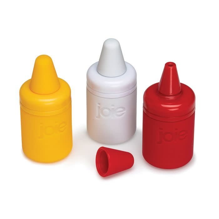 HIC Joie Condiment Mini Squeeze Bottles with Nozzle Caps, Set of 3