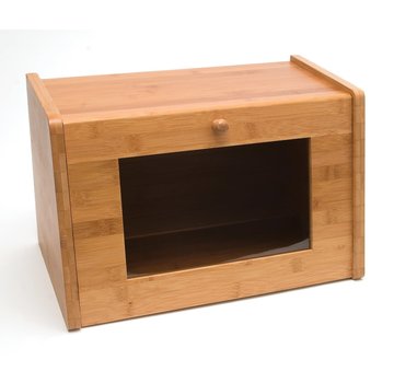 Lipper Bamboo Bread Box With Window Door