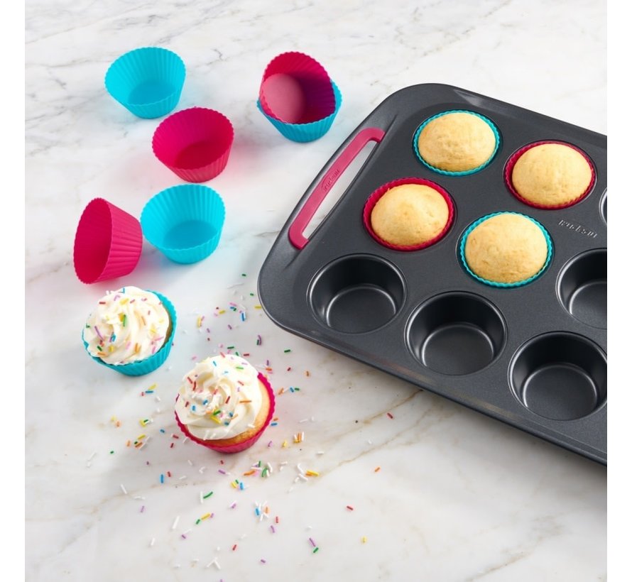 Multicolor Silicone Baking Cups, Set of 12 + Reviews