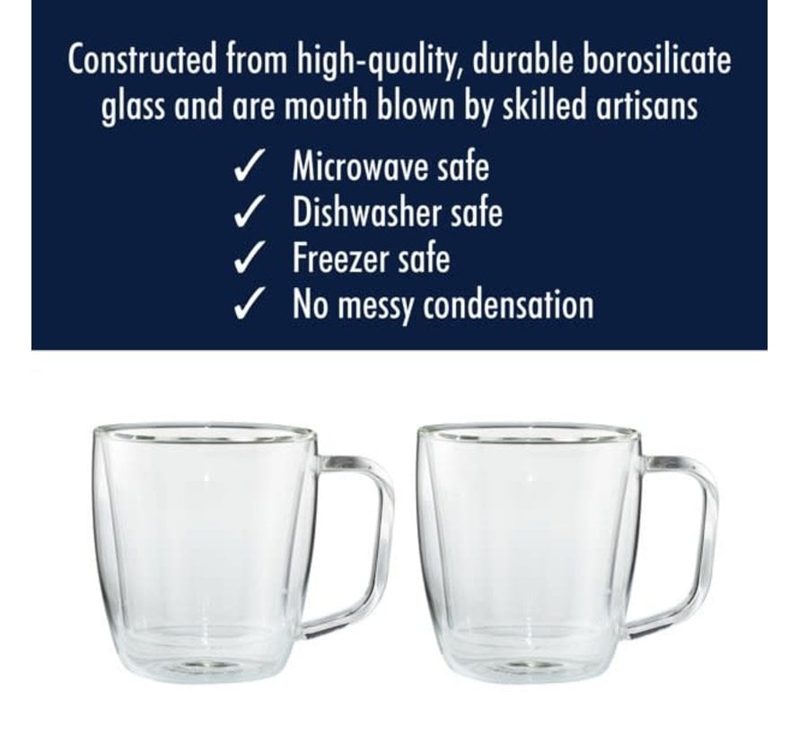 Shop ZWILLING J.A. Henckels Zwilling Double Wall Glass 2-Piece Cappuccino Glass  Mug Set