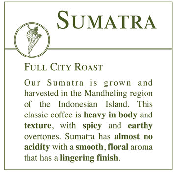 Fresh Roasted Coffee - Sumatra
