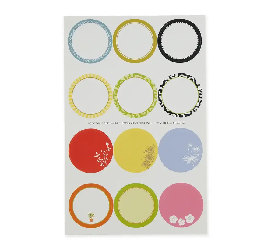 Gift Labels, 48 Adhesive, Round & Square Assortment