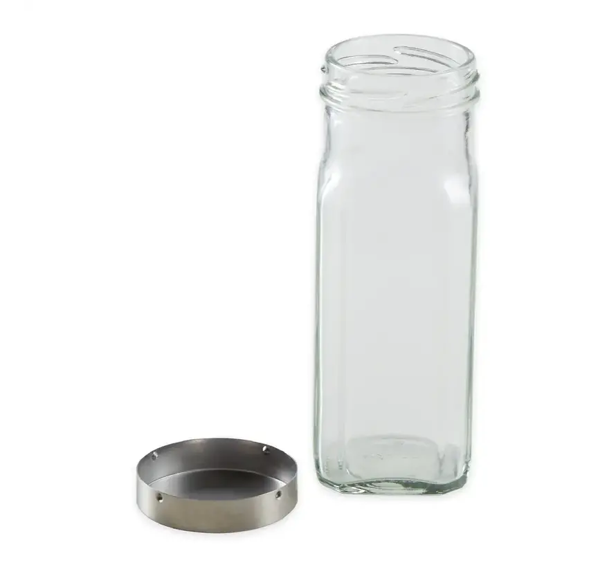 Rsvp Large Square Glass Spice Bottle - Clear