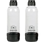 OmniFizz 1L Carbonation Bottles W/Cap, 2 Black