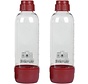 OmniFizz 1L Carbonation Bottles W/Cap, 2 Red