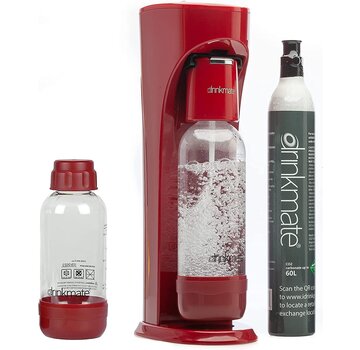 DrinkMate OmniFizz Home Carbonation System W/CO2, Red