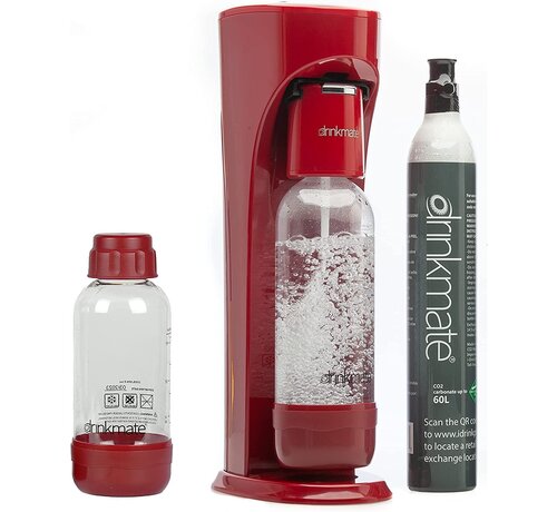DrinkMate OmniFizz Home Carbonation System W/CO2, Red