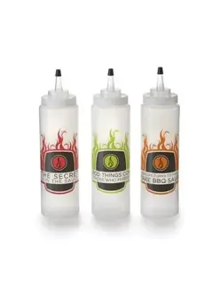 Outset Condiment Squirt Bottles, Set of 3