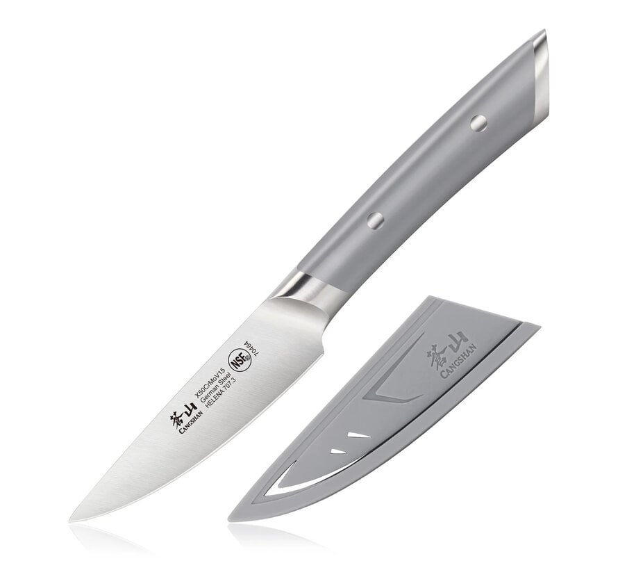 Paring Knife W/Sheath,3.5"Grey