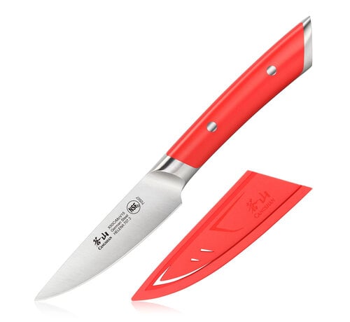 Cangshan Paring Knife W/Sheath, 3.5"Red