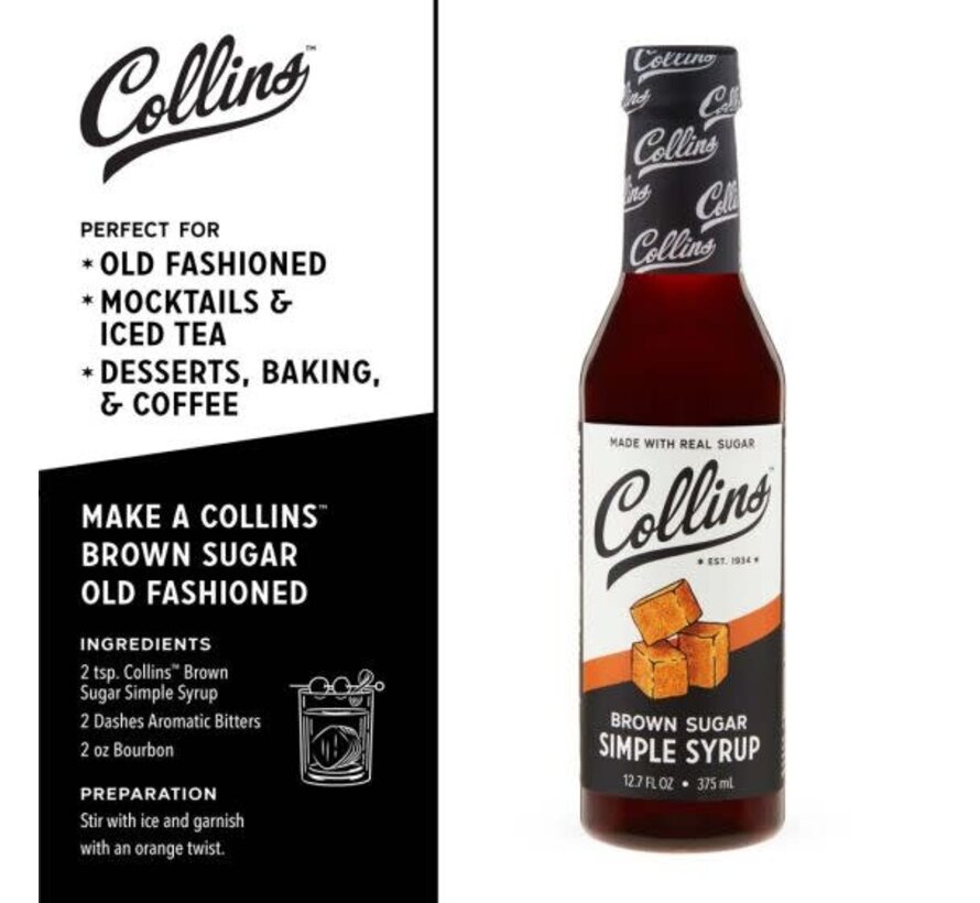Collins Brown Sugar Simple Syrup, 12.7 Oz.