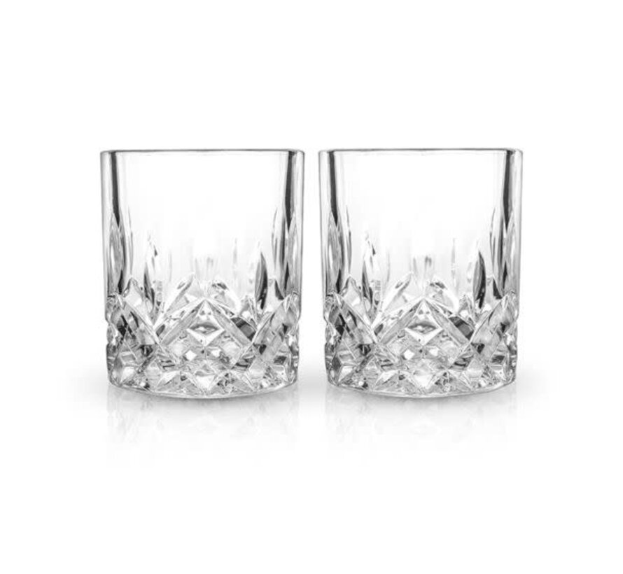 Crystal Faceted Tumblers, Set of 2