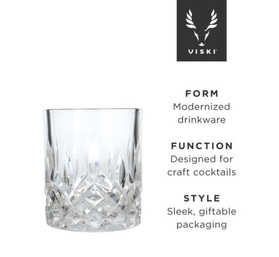 Crystal Faceted Tumblers, Set of 2