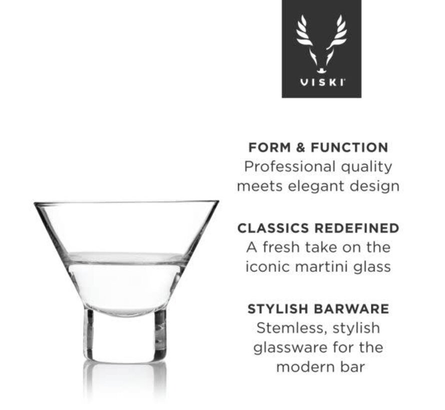 Viski Heavy Base Crystal Manhattan Cocktail Glasses Lead-Free Crystal Set  of 2 Delivery - DoorDash
