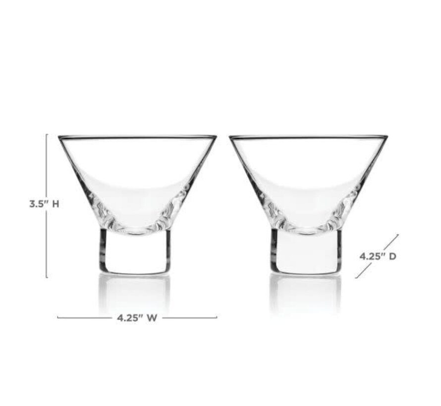 Heavy Base Crystal Martini Glasses, Set of 2