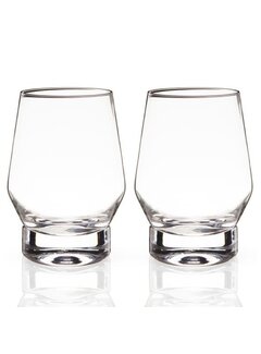 Viski Wiskey Glasses, Crystal W/Heavy Footed Base, Set of 2